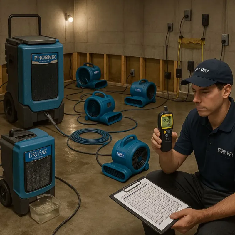 Structural Drying and Dehumidification process in Torrance, CA